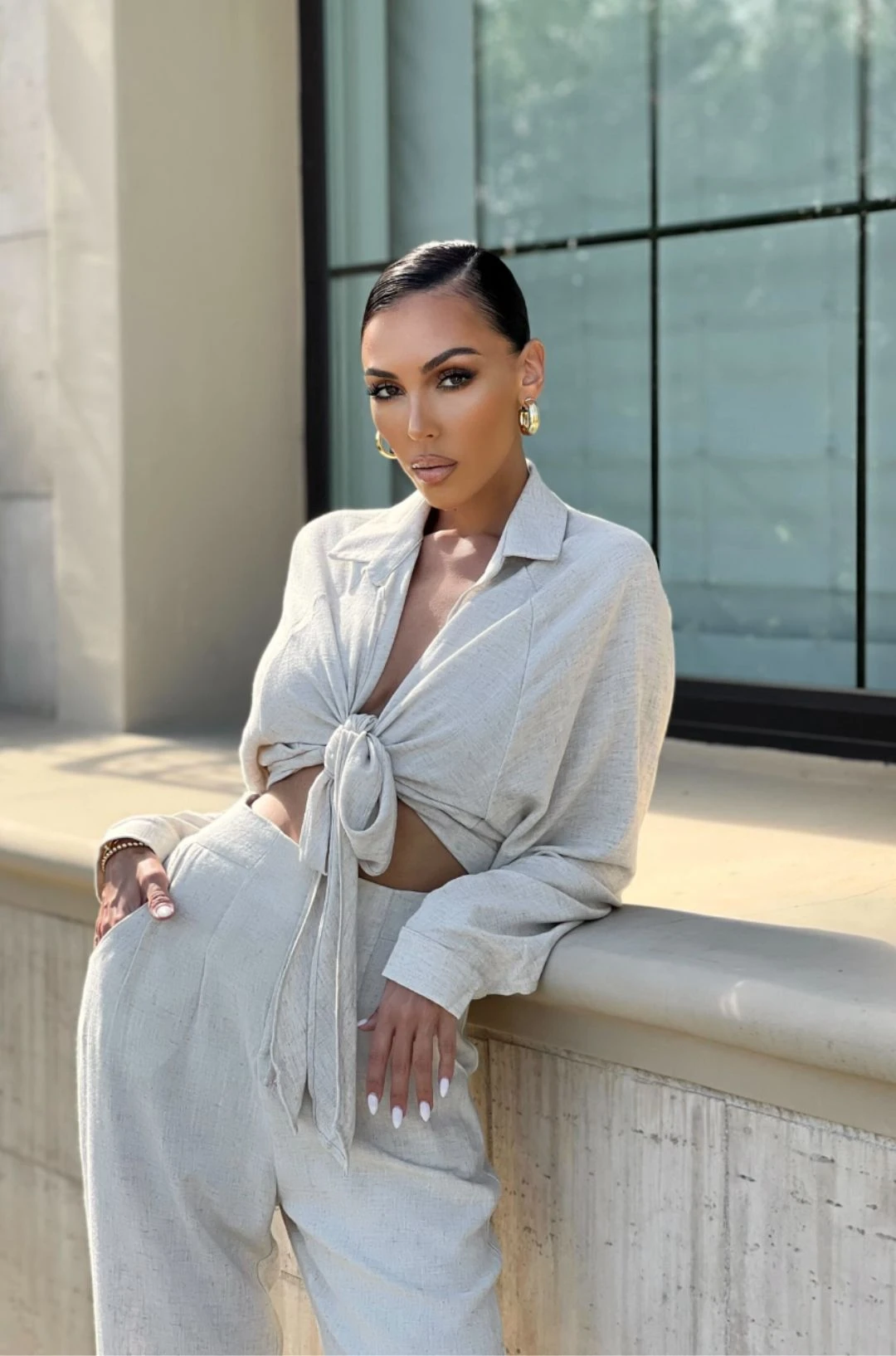 Stone Soho Front Tied Woven Top 4 Stone Soho Front Tied Woven Top - Image 2