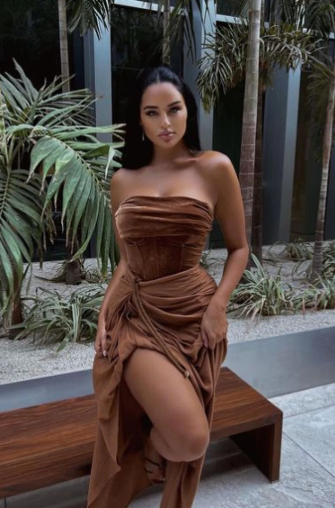 Pecan Noelia Linen Slit Skirt 8 Pecan Noelia Linen Slit Skirt - Image 6