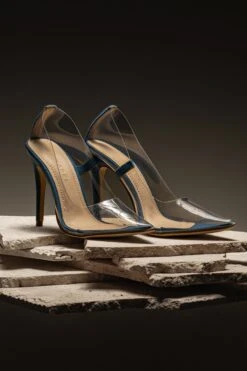 Dark Denim Walk The Line Clear Pumps -Lady Clothing Store ACCESSORIES APR32023 SHOES 23