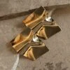 Gold Leanna Crumpled Earrings -Lady Clothing Store ACCESSORIES AUG172023 1