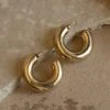 Gold Reia Hoop Earrings 2 Gold Reia Hoop Earrings -Lady Clothing Store ACCESSORIES AUG172023 5