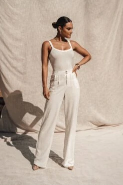 Ivory Akito Ribbed Bodysuit -Lady Clothing Store ESSENTIALS4 66