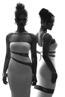 White Unpredictable Midi Dress -Lady Clothing Store FORMATIONGRID 12