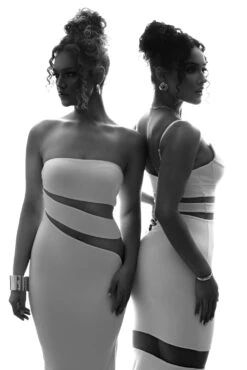 White Unpredictable Midi Dress -Lady Clothing Store FORMATIONGRID 13