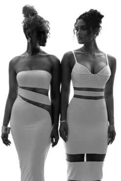 White Unpredictable Midi Dress -Lady Clothing Store FORMATIONGRID 14