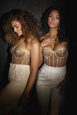LIMITED EDITION Tan Rhinestone Crystal Corset 31 LIMITED EDITION Tan Rhinestone Crystal Corset -Lady Clothing Store HOLIDAY2022 PART2 25