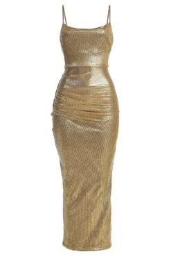 Gold Rubi Cowl Neck Cocktail Dress -Lady Clothing Store IMG 0135copy
