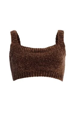 Chocolate Gemma Crop Chenille Top -Lady Clothing Store IMG 0680