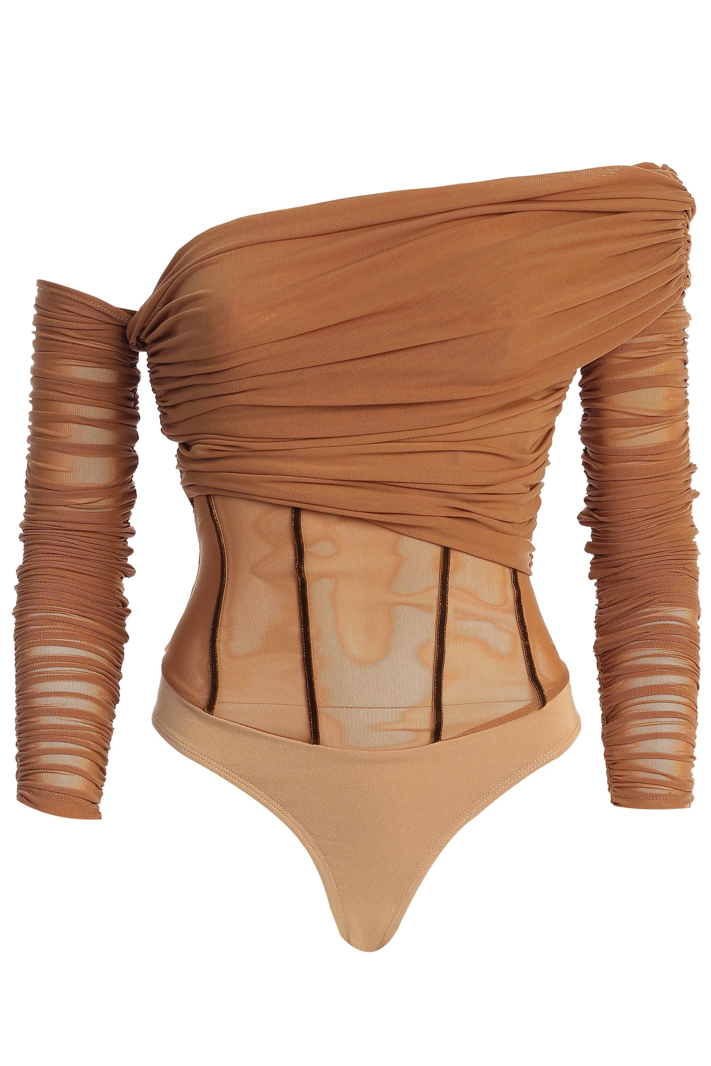 Pecan Sheer Perfection Bodysuit 4 Pecan Sheer Perfection Bodysuit - Image 2