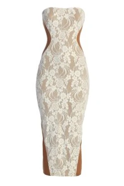 White/Tan Easy To Love Dress -Lady Clothing Store IMG 3402copy