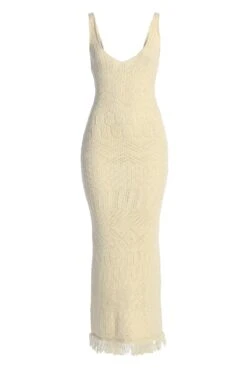 Cream Ballari Crochet Knit Maxi Dress -Lady Clothing Store IMG 3617copy