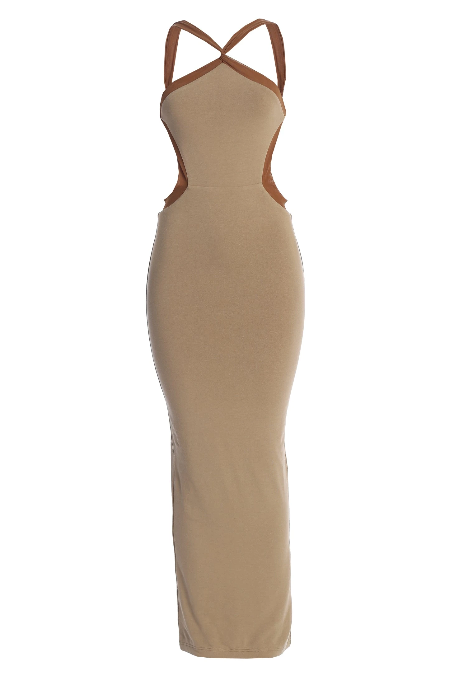 Beige Nights In Milan Maxi Dress 4 Beige Nights In Milan Maxi Dress - Image 2