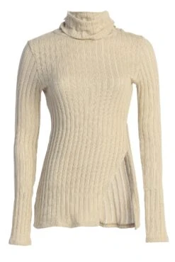 Natural One Call Away Ribbed Turtleneck Top -Lady Clothing Store IMG 3643copy