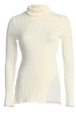 White One Call Away Ribbed Turtleneck Top -Lady Clothing Store IMG 3649copy