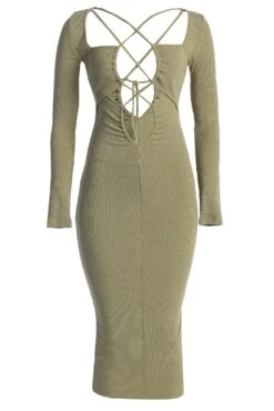 Olive Mesmerize Midi Dress -Lady Clothing Store IMG 4970copy