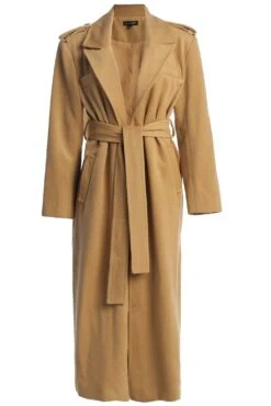 Camel Savannah Belted Wool Coat -Lady Clothing Store IMG 7498