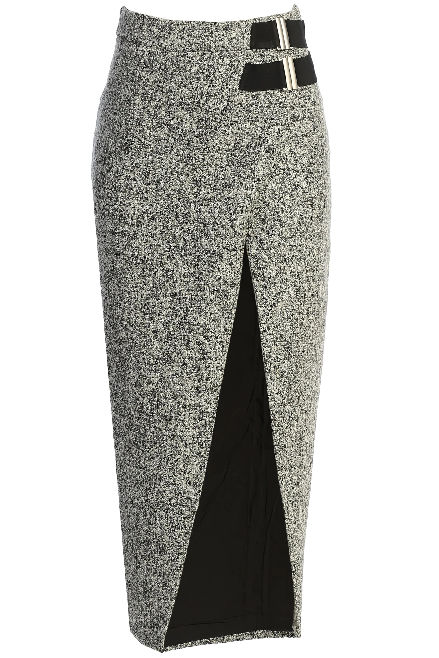 Lt. Grey Gisele Tweed Slit Skirt 4 Lt. Grey Gisele Tweed Slit Skirt - Image 2