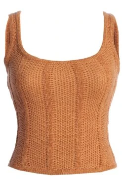 Rust Shore Thing Crochet Top -Lady Clothing Store IMG 7538copy