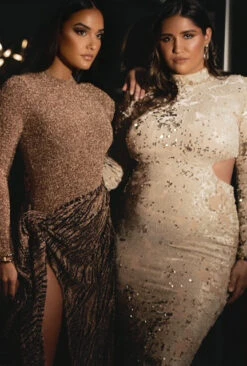 Gold/Black Untamed Slit Dress -Lady Clothing Store IMG 7643