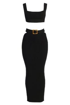 Black Nikole Ribbed Skirt Set -Lady Clothing Store IMG 7700copy