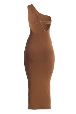 Pecan Meara One Shoulder Dress -Lady Clothing Store IMG 8035copy