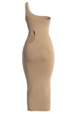 Beige Zuzanna Cutout Dress -Lady Clothing Store IMG 8049copy