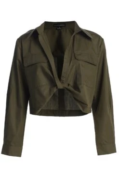 Olive Castella Twist Front Top -Lady Clothing Store IMG 8307copy