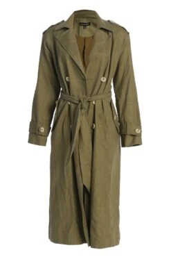 Olive One Step Closer Linen Coat -Lady Clothing Store IMG 9451copy