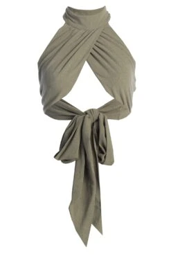 Light Olive No Promises Halter Top -Lady Clothing Store IMG 9468copy