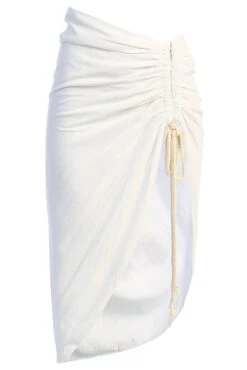 Ivory Spring Ruched Linen Skirt 17 Ivory Spring Ruched Linen Skirt -Lady Clothing Store IMG 9509