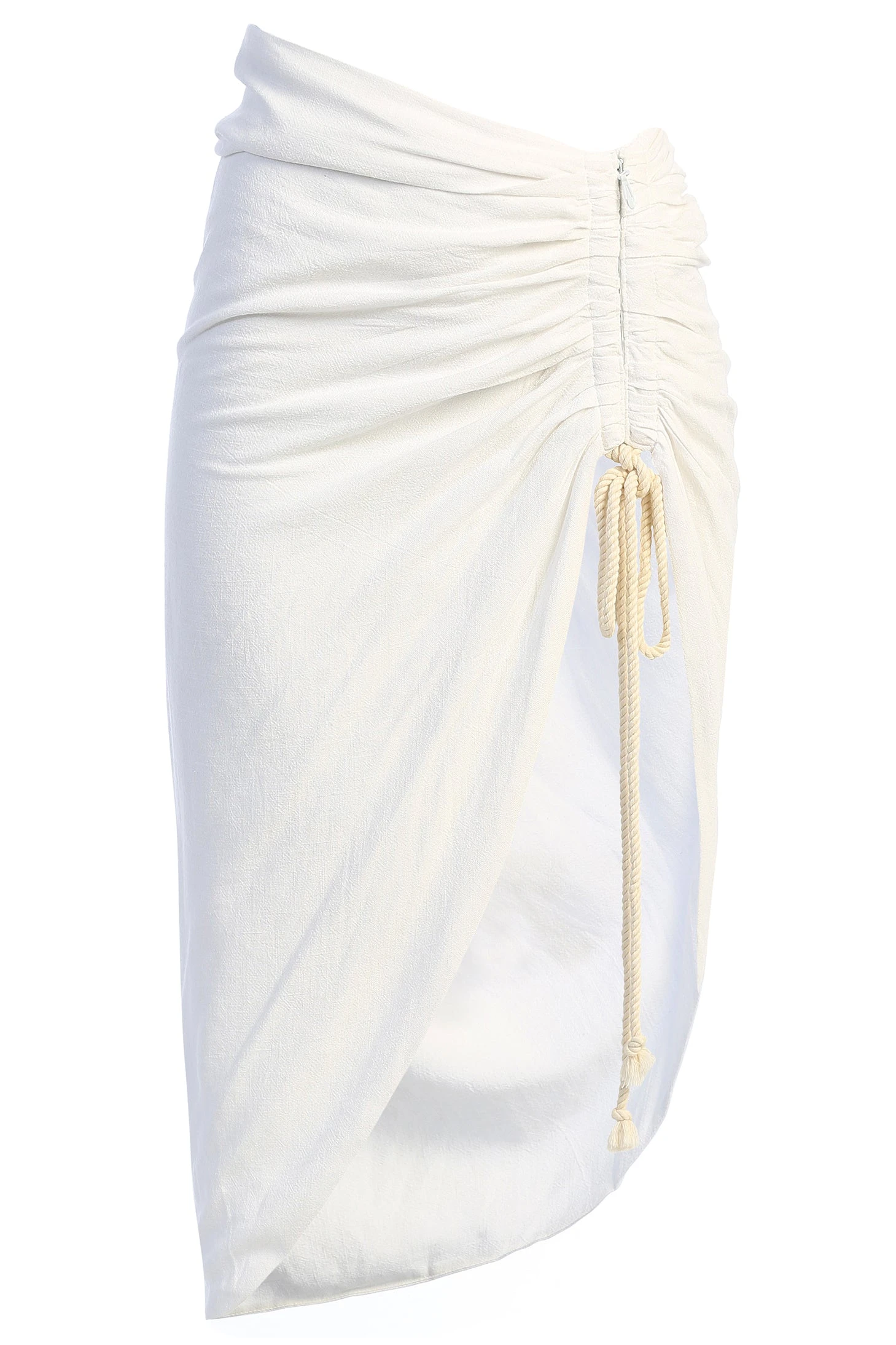 Ivory Spring Ruched Linen Skirt 6 Ivory Spring Ruched Linen Skirt - Image 4