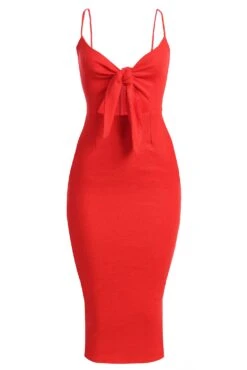 Red Dolores Linen Dress -Lady Clothing Store IMG 9539