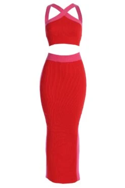 Red Heartbreaker Two-Piece Skirt Set -Lady Clothing Store IMG 9717copy