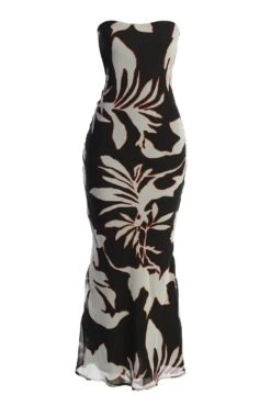 Ivory Floral Break Free Strapless Maxi Dress -Lady Clothing Store IMG 9819copy