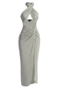 Grey Tamara Halter Midi Dress -Lady Clothing Store IMG 9823copy