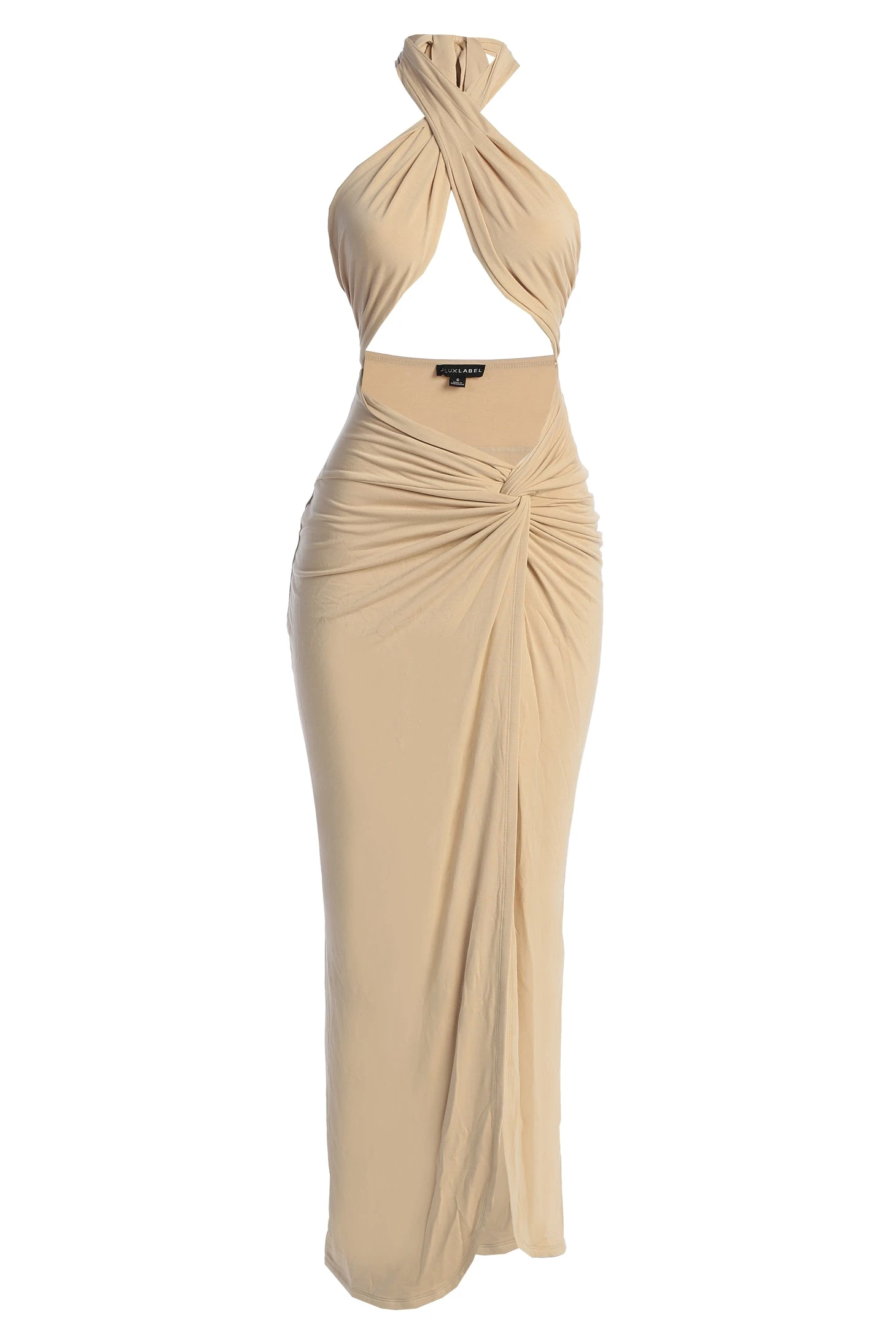 Tan Tamara Halter Midi Dress 4 Tan Tamara Halter Midi Dress - Image 2