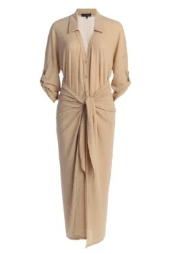 Tan Sunlight Crinkled Mesh Skirt Set -Lady Clothing Store IMG 9837copy