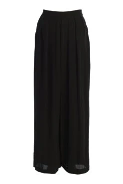 Black Josette Wide-Leg Pleated Pants -Lady Clothing Store IMG 9865copy