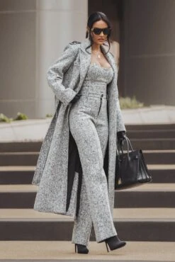 Lt. Grey Stay Sharp Tweed Trouser -Lady Clothing Store ITSALIFESTYLE2022 25