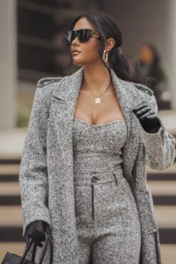 Lt. Grey All You Need Tweed Corset -Lady Clothing Store ITSALIFESTYLE2022 27