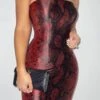 Red Bianca Snakeskin Slit Dress 1 Red Bianca Snakeskin Slit Dress -Lady Clothing Store ImagefromiOS 10