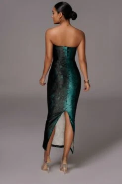 Green Bianca Snakeskin Slit Dress -Lady Clothing Store JLUXLABEL PRODUCT MAR172020 1787