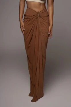 Pecan Noelia Linen Slit Skirt 16 Pecan Noelia Linen Slit Skirt -Lady Clothing Store JULY8LINEN 9