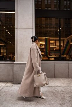 Sand Chelsie Longline Coat -Lady Clothing Store LIFESTYLE JAN22023 33