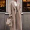 Sand Chelsie Longline Coat -Lady Clothing Store LIFESTYLE JAN22023 34copy
