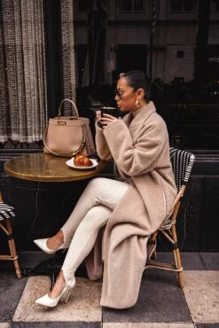 Sand Chelsie Longline Coat -Lady Clothing Store LIFESTYLE JAN22023 36