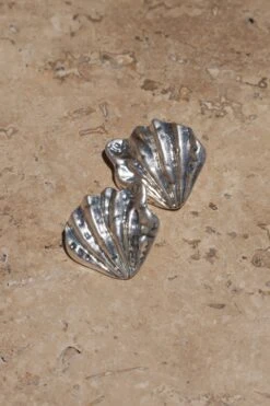 Silver Brea Texture Earrings