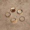 Gold Christa 5-Piece Ring Set -Lady Clothing Store LINEN2023 39