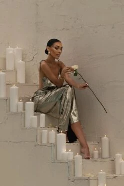 Light Gold Heart Of Gold Maxi Dress -Lady Clothing Store LOVEISHERNAME 104