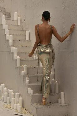 Light Gold Heart Of Gold Maxi Dress -Lady Clothing Store LOVEISHERNAME 12